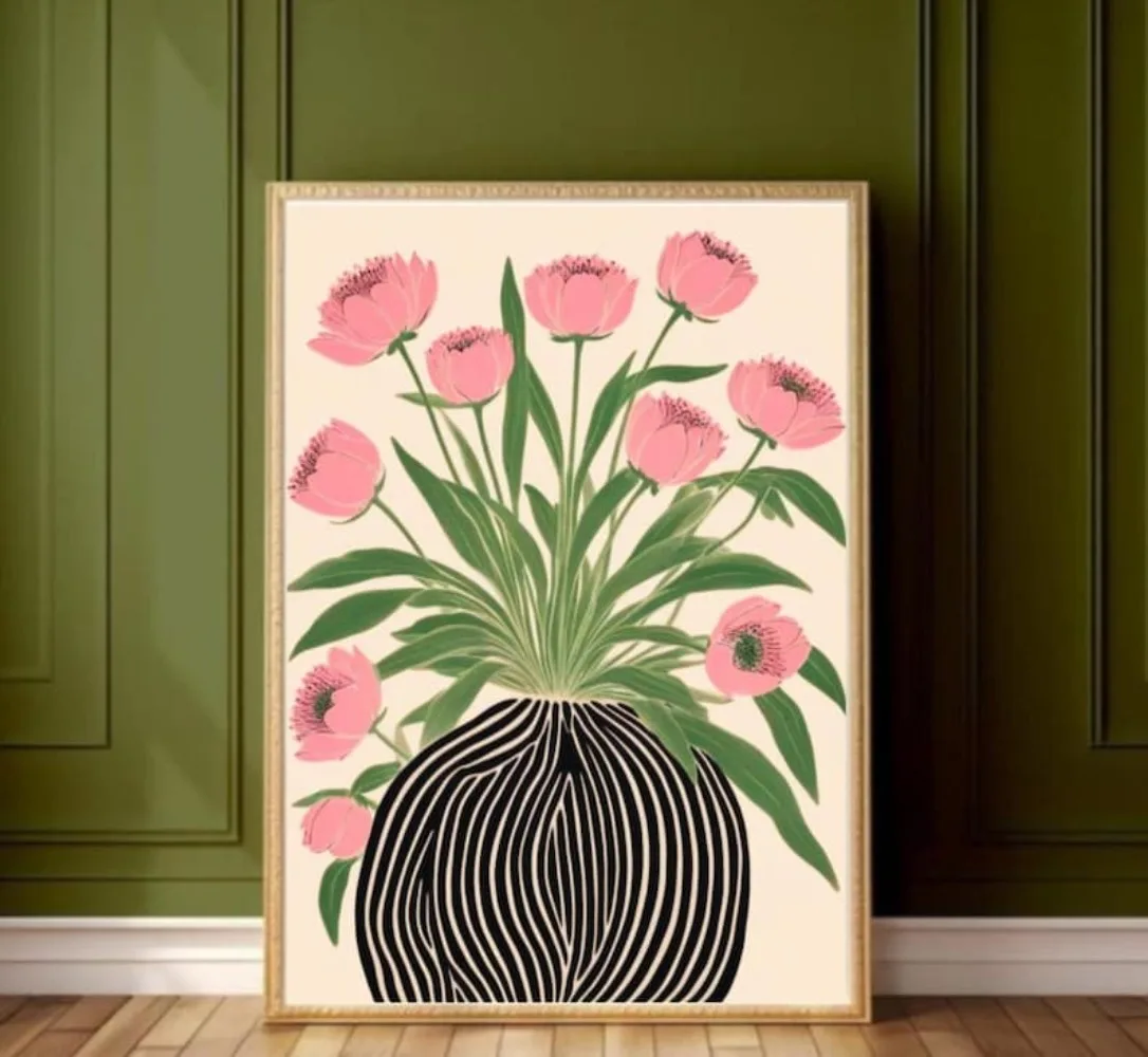 Florist Supply Vases - Un cartel floral sin marco, arte